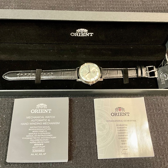 ORIENT ,Men Dress,Mechanical Movement,Silver Tone,Strap,Date,WR